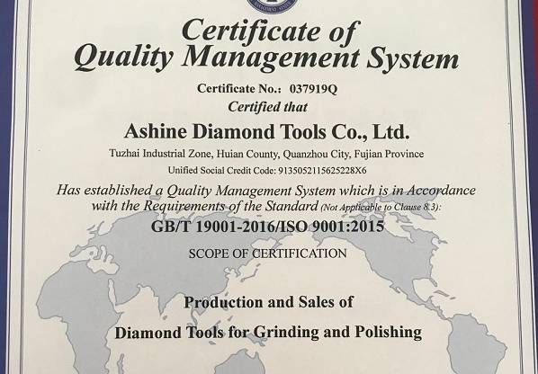 Certification du nouveau système de gestion de la qualité ashine 2019